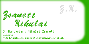 zsanett mikulai business card